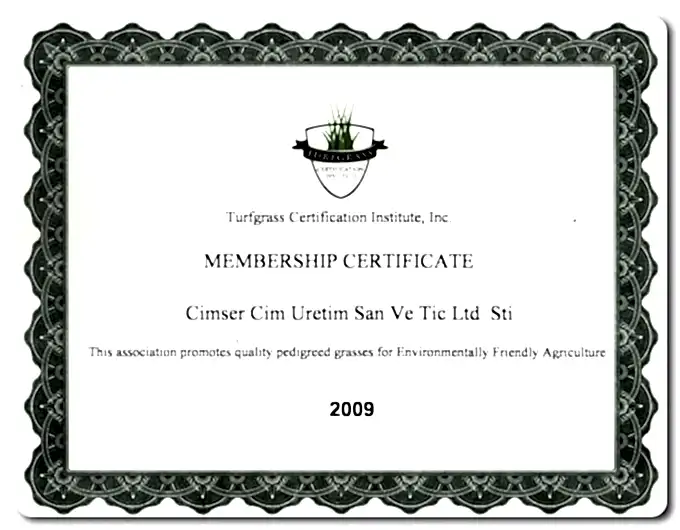 Turfgrass Membership Certificate